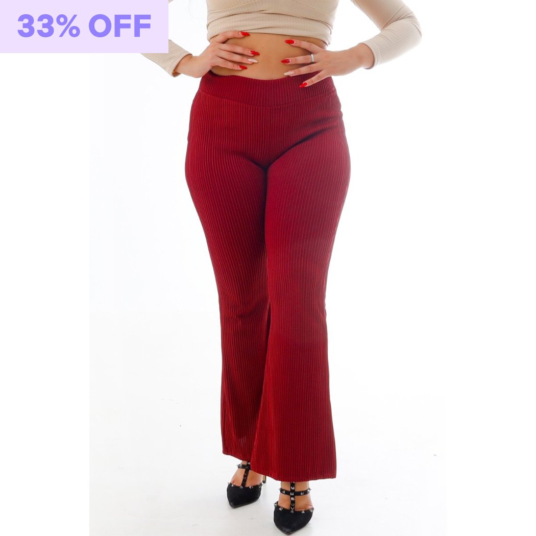 Foto do produto Calça Flare Adulto Plus Size Canelado 3D Lene. Vendido pela loja lenecomvoce.com